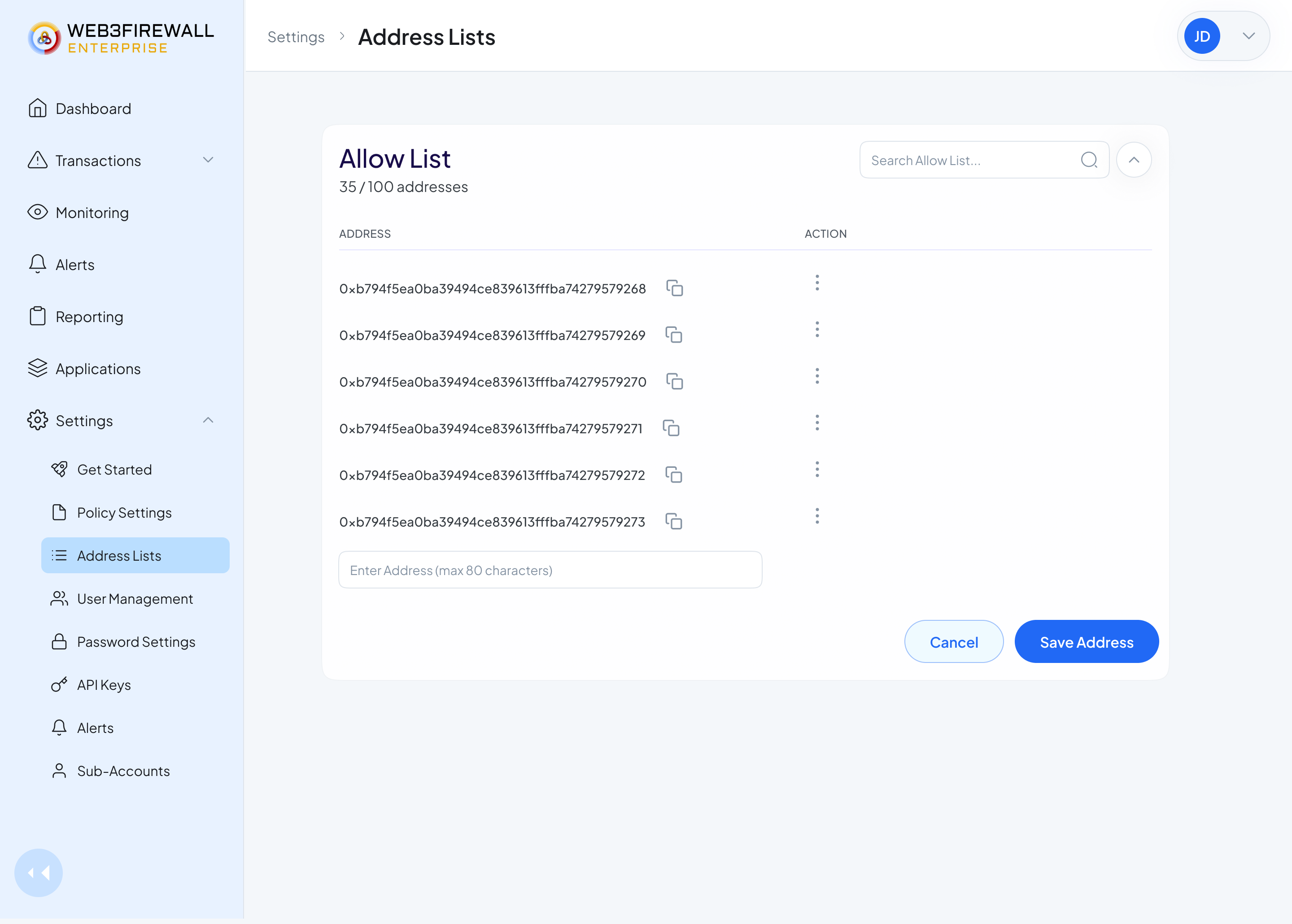 Adding a new address to the allow list