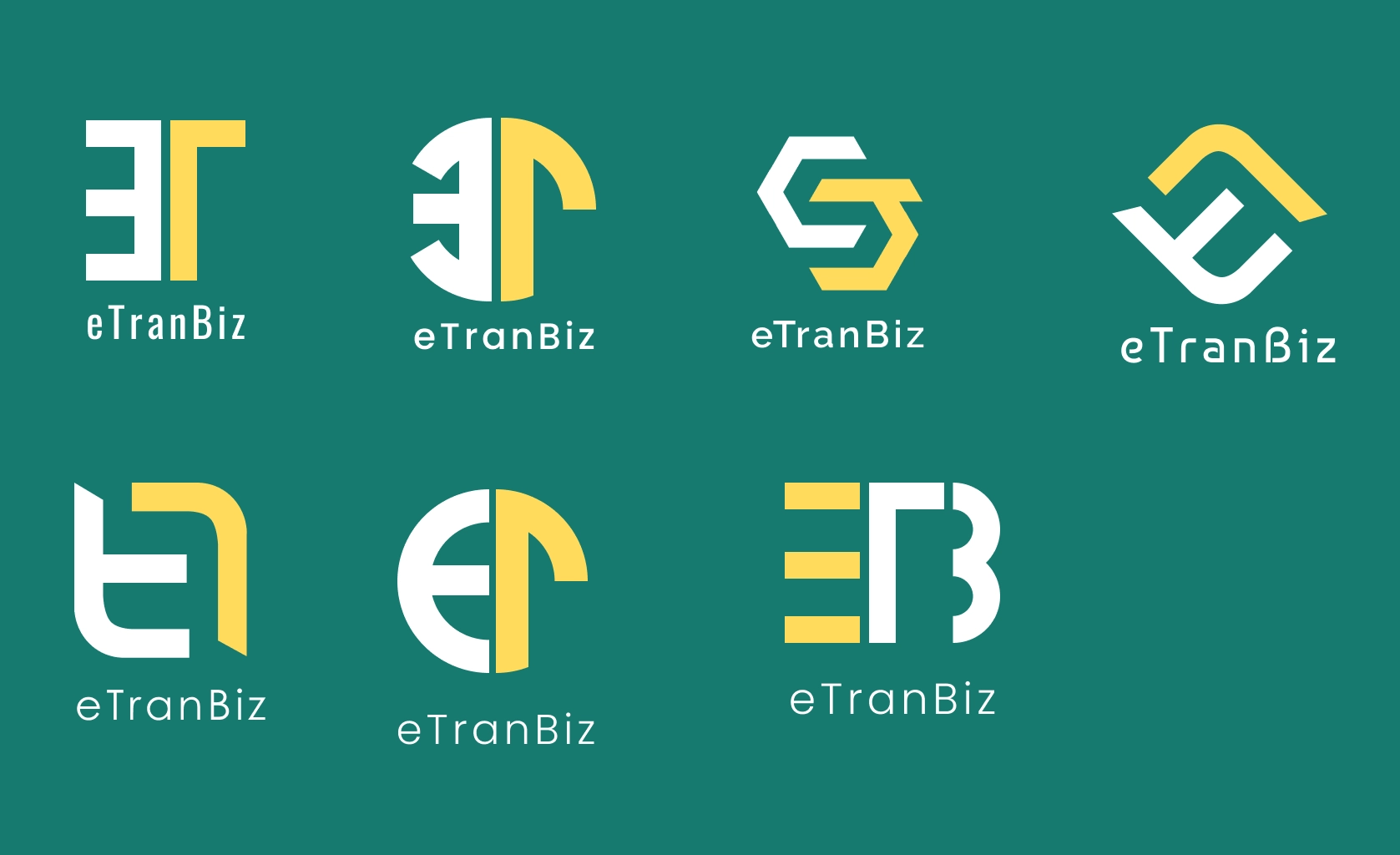 eTranbiz logo exploration, alternate logomark directions