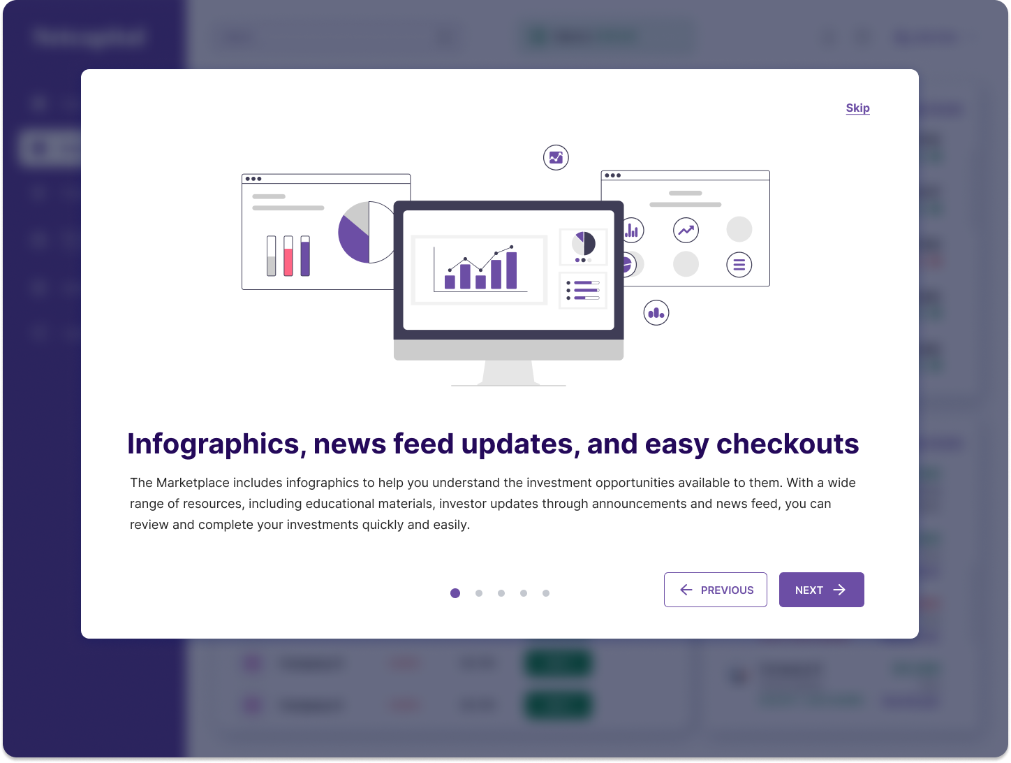 Onboarding step 4: Follow any company's growth and market sentiment