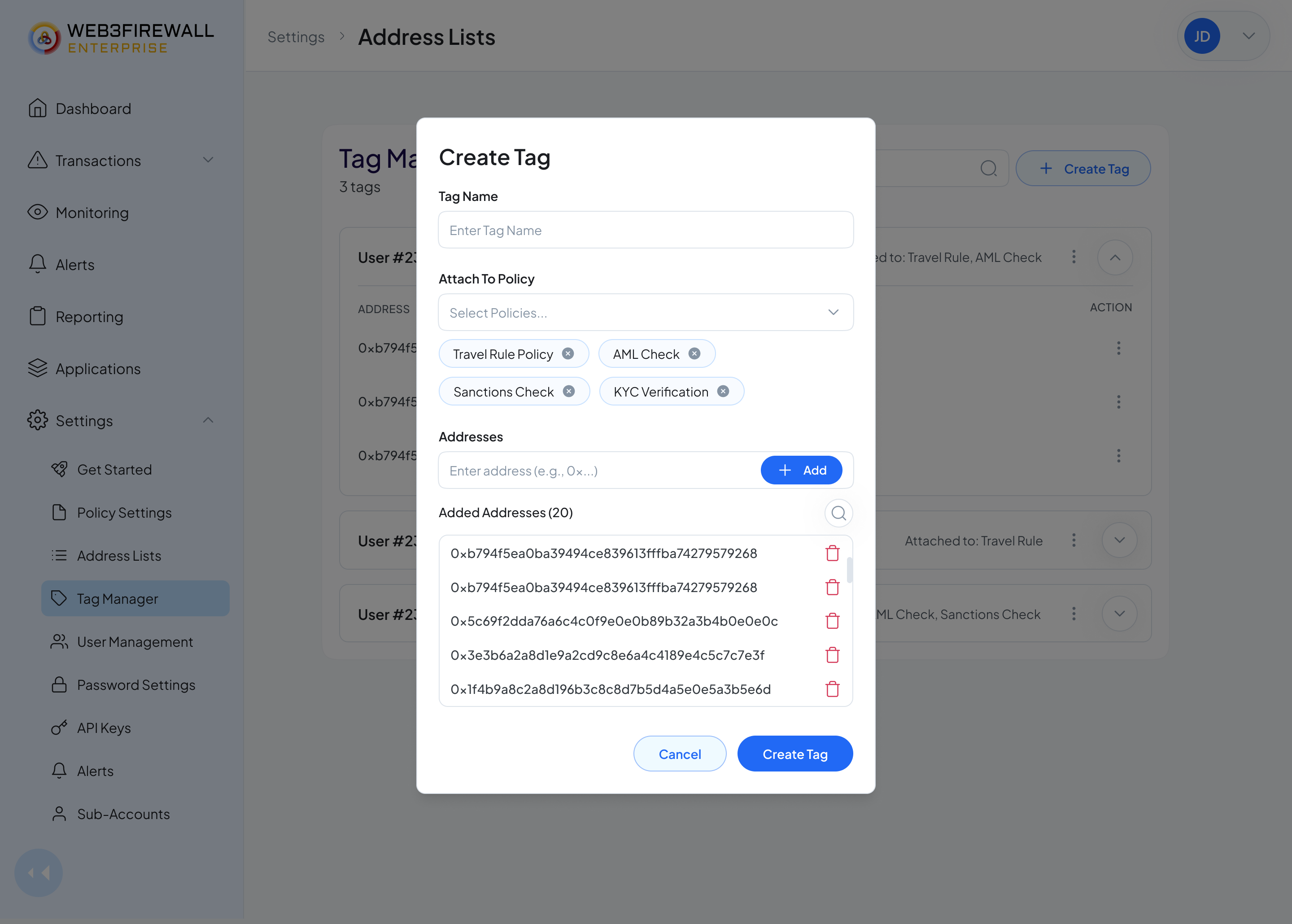 Creating a new tag
