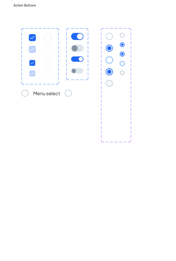 Checkboxes, toggles, radios