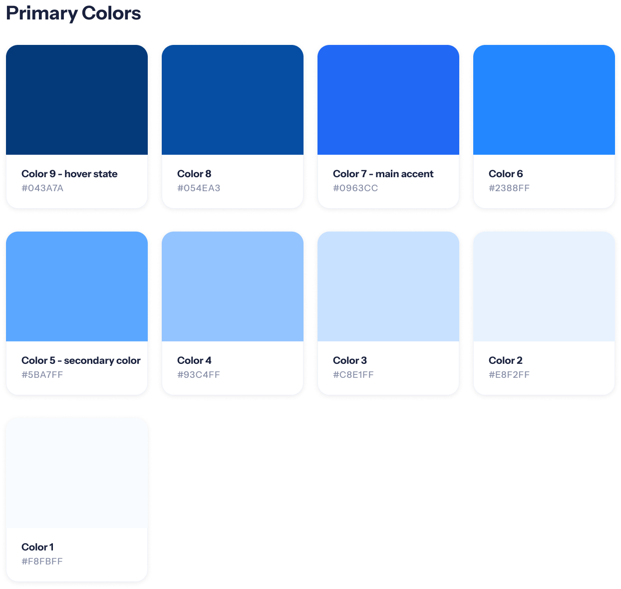 Primary color scale