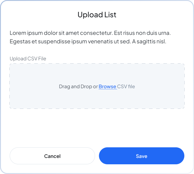 Upload modal